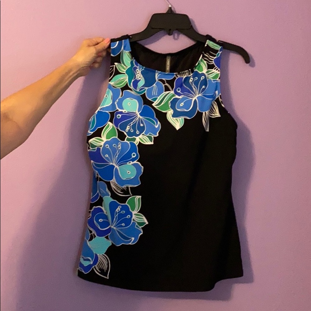 Lands’ End Floral Print Tankini Top